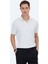 Beyaz Jakarlı Polo Yaka T-Shirt 8