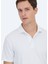 Beyaz Jakarlı Polo Yaka T-Shirt 9