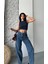 Baggy Kar Yıkama Jeans Pantolon Koyu Mavi D2007 6