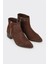 Kahve Deri Kadın Klasik Bot 2