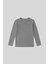 Gri Melanj O Yaka Standart Fit Basic Uzun Kollu Unisex Çocuk T-Shirt - 11329 1
