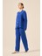 Kadın Cep Detaylı Ikili Takım Saks Mavi 20914 3