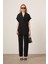 Kadın Crep Pantolonlu Takım Siyah 31173 4