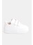 Günlük Unisex Çocuk Şeritli Beyaz Sneaker Cırtlı Hafif Rahat Spor Ayakkabı 2