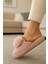 Kadın Ponponlu Ev Terliği Ses Yapmaz Kalın Taban Kışlık Terlik 2