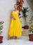 VL11199 Askılı Düz Vual Elbise Sarı 4