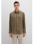 Keten Karışımlı Çizgili Haki Gömlek 0211730-91111 9