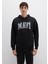 Mavi Logo Baskılı Kapüşonlu Siyah Sweatshirt 067149-902 14