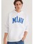 Miav Baskılı Kapüşonlu Beyaz Sweatshirt 0S10122-620 12
