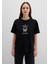 Kelebek Baskılı Siyah Tişört 1613462-900 11