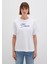 Mavi Nakışlı Beyaz Tişört 1612421-620 11