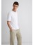 Bisiklet Yaka Beyaz Basic Tişört 0611596-620 9
