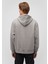 Logolu Kapüşonlu Fermuarlı Gri Sweatshirt 066979-34686 9