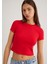 Kırmızı Basic Crop Tişört 1600814-70467 8