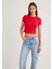 Kırmızı Basic Crop Tişört 1600814-70467 9