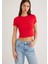 Kırmızı Basic Crop Tişört 1600814-70467 10