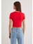 Kırmızı Basic Crop Tişört 1600814-70467 12