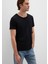 Yaka Detaylı Siyah Tişört 064019-20933 10
