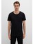 Dikişli Cep Detaylı Siyah Tişört 062772-26341 9