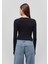 Uzun Kollu Siyah Crop Basic Tişört 1612822-900 9