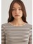 Çizgili Bej Tişört 1612648-88032 15