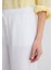 Beli Bağcıklı Keten Karışımlı Beyaz Pantolon 1010686-620 15
