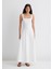Askılı Beyaz Uzun Elbise 1310479-620 9