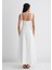 Askılı Beyaz Uzun Elbise 1310479-620 10