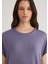 Düşük Omuz Mor Basic Tişört 1611649-70608 13