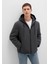 Kapüşonlu Antrasit Şişme Mont 0110352-86803 8
