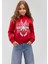 Bugs Bunny Baskılı Kapüşonlu Kırmızı Sweatshirt 7S10036-70471 6