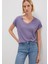 V Yaka Mor Basic Viskoz Tişört 167714-70608 8