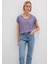 V Yaka Mor Basic Viskoz Tişört 167714-70608 10