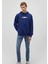 Erkek Mavi Logo Baskılı Kapüşonlu Mavi Sweatshirt 0S10001-70722 7