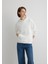 Kapüşonlu Beyaz Basic Sweatshirt 167299-70057 7