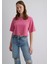 Mavi Logo Baskılı Pembe Crop Tişört 1611585-84670 8