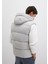 Kapüşonlu Açık Gri Şişme Yelek 0110089-70075 7