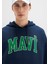Mavi Logo Baskılı Kapüşonlu Lacivert Sweatshirt 067149-29743 14