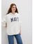 Mavi Logo Baskılı Kapüşonlu Beyaz Sweatshirt 1600361-81964 11