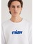 Miav Baskılı Beyaz Sweatshirt 0610925-620 13