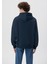 Erkek Mavi Logo Nakışlı Kapüşonlu Lacivert Sweatshirt 065809-29743 11