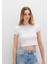 Beyaz Basic Crop Tişört 1600814-620 7