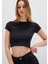 Siyah Basic Crop Tişört 1600814-900 8