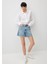 Millie 90lar Gölgeli Indigo Mavisi Jean Şort 1458934576 10