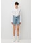 Millie 90lar Gölgeli Indigo Mavisi Jean Şort 1458934576 13