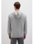 Mavi Logo Baskılı Kapüşonlu Gri Sweatshirt 065606-28387 12
