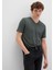 Stretch V Yaka Yeşil Basic Tişört 061748-25752 9