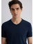 Ribana Detaylı V Yaka Lacivert Tişört 063748-17588 12