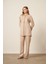 Kadın Ham Keten Takım Beige 31115 3