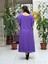 VL9636 Tüy Baskılı Yarım Kol Vual Elbise Mor 2